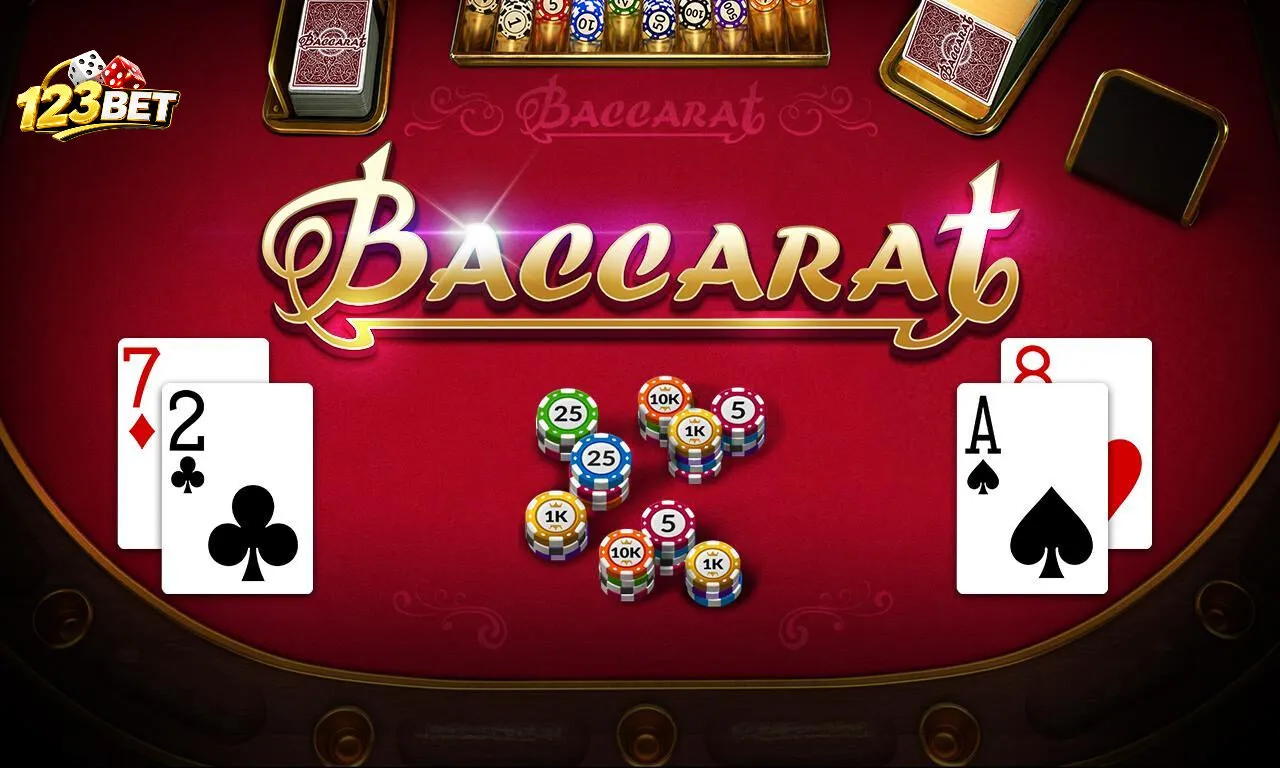 Giao diện bàn Baccarat 123bet và hai cửa Player, Banker